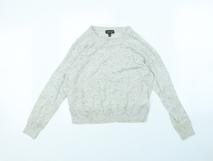 Topshop Womens Grey Polka Dot  Pullover Jumper Size 10