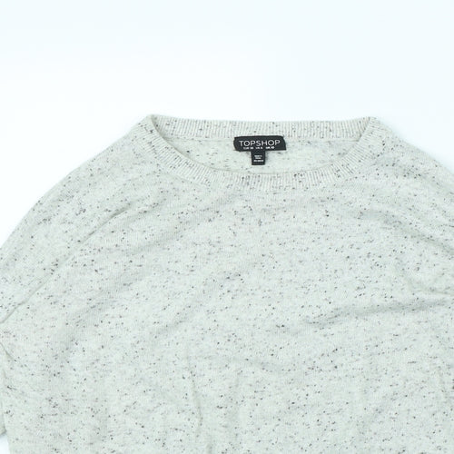 Topshop Womens Grey Polka Dot  Pullover Jumper Size 10