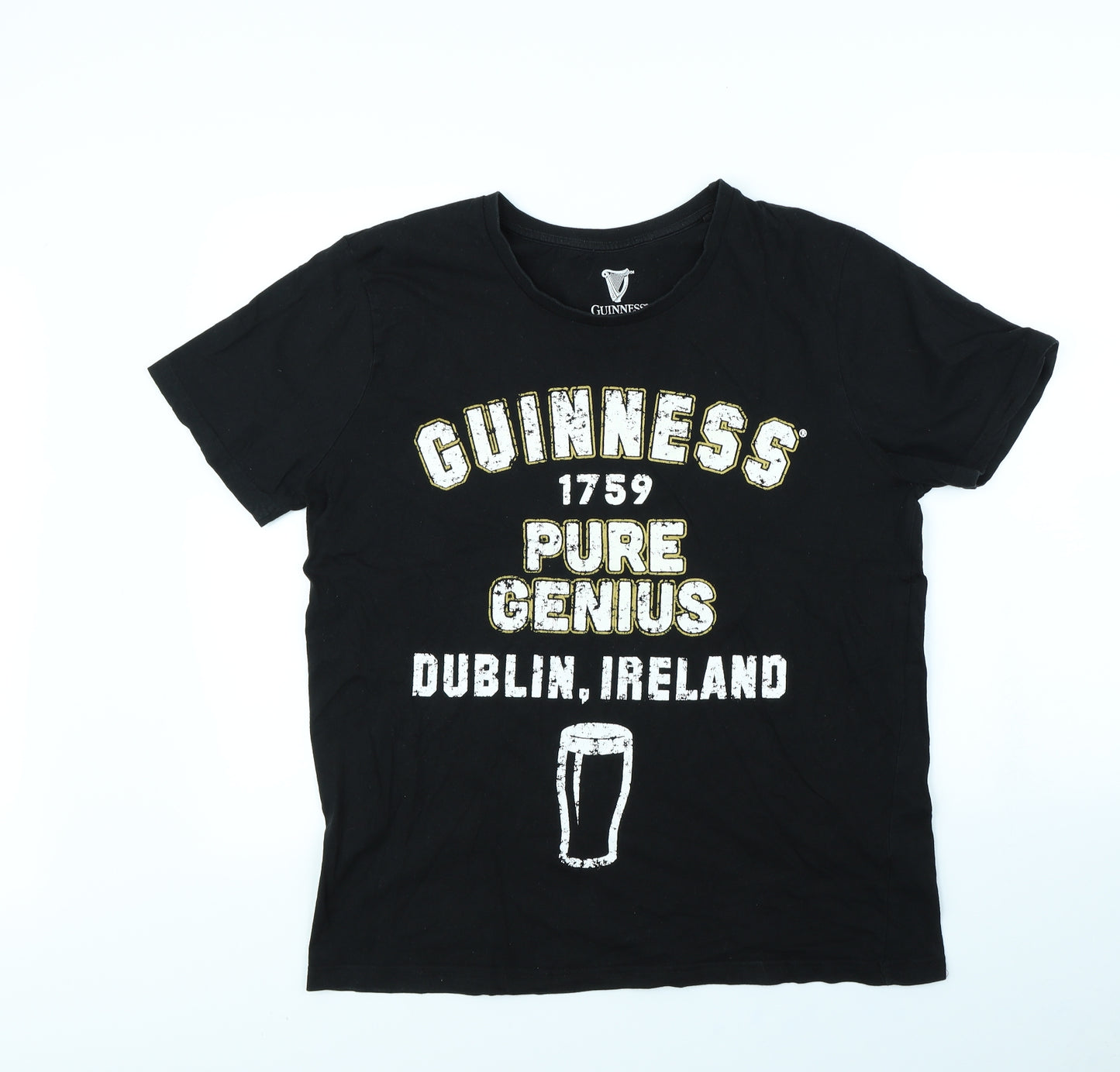 Guiness Mens Black    T-Shirt Size L  - Guiness
