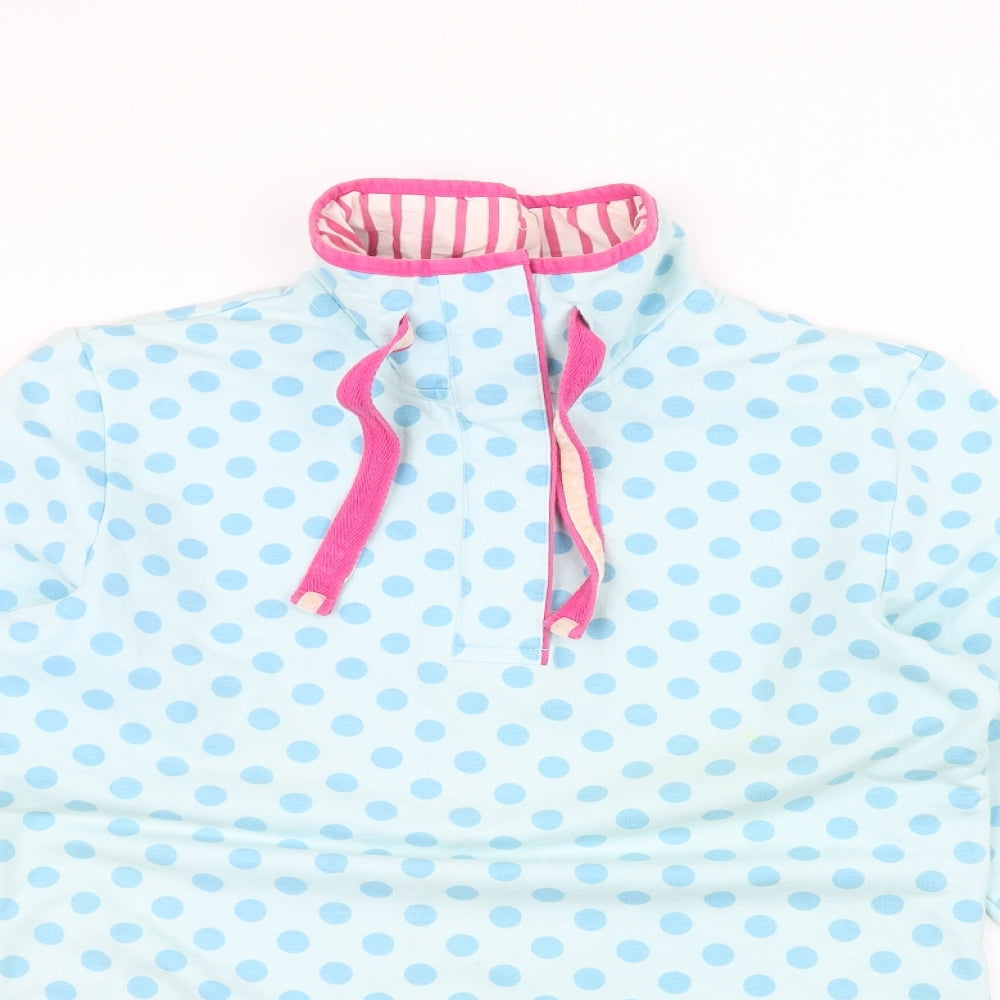 Joules Womens Blue Polka Dot  Pullover Jumper Size 10