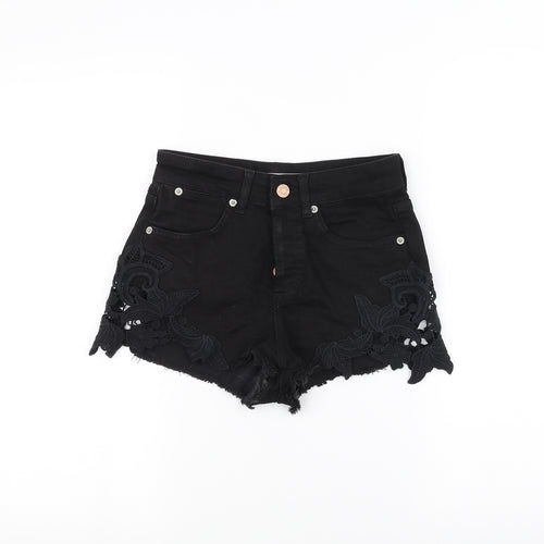 Topshop Womens Black   Cut-Off Shorts Size 25 in