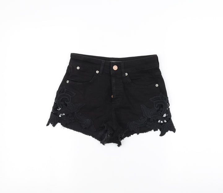 Topshop Womens Black Cut-Off Shorts Size 25 in