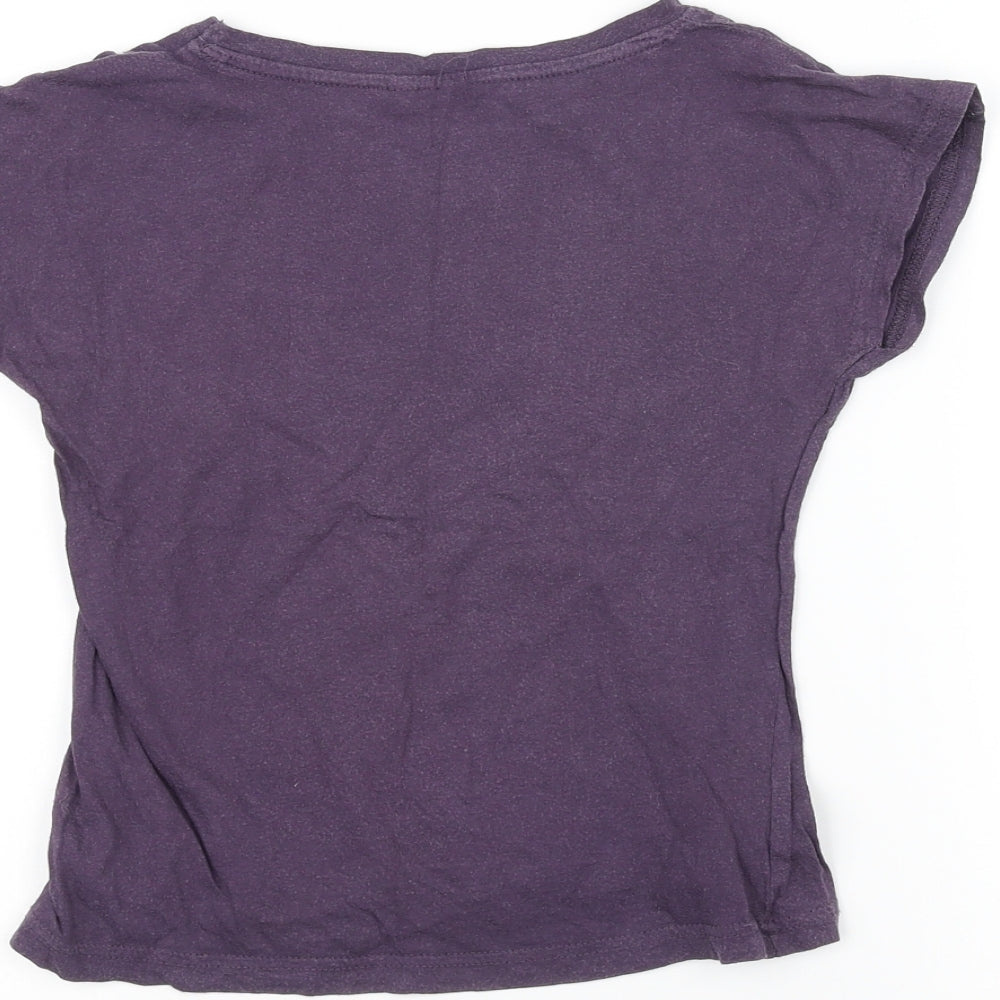 Miss E-vie Girls Purple   Basic T-Shirt Size 8-9 Years  - Love Heart