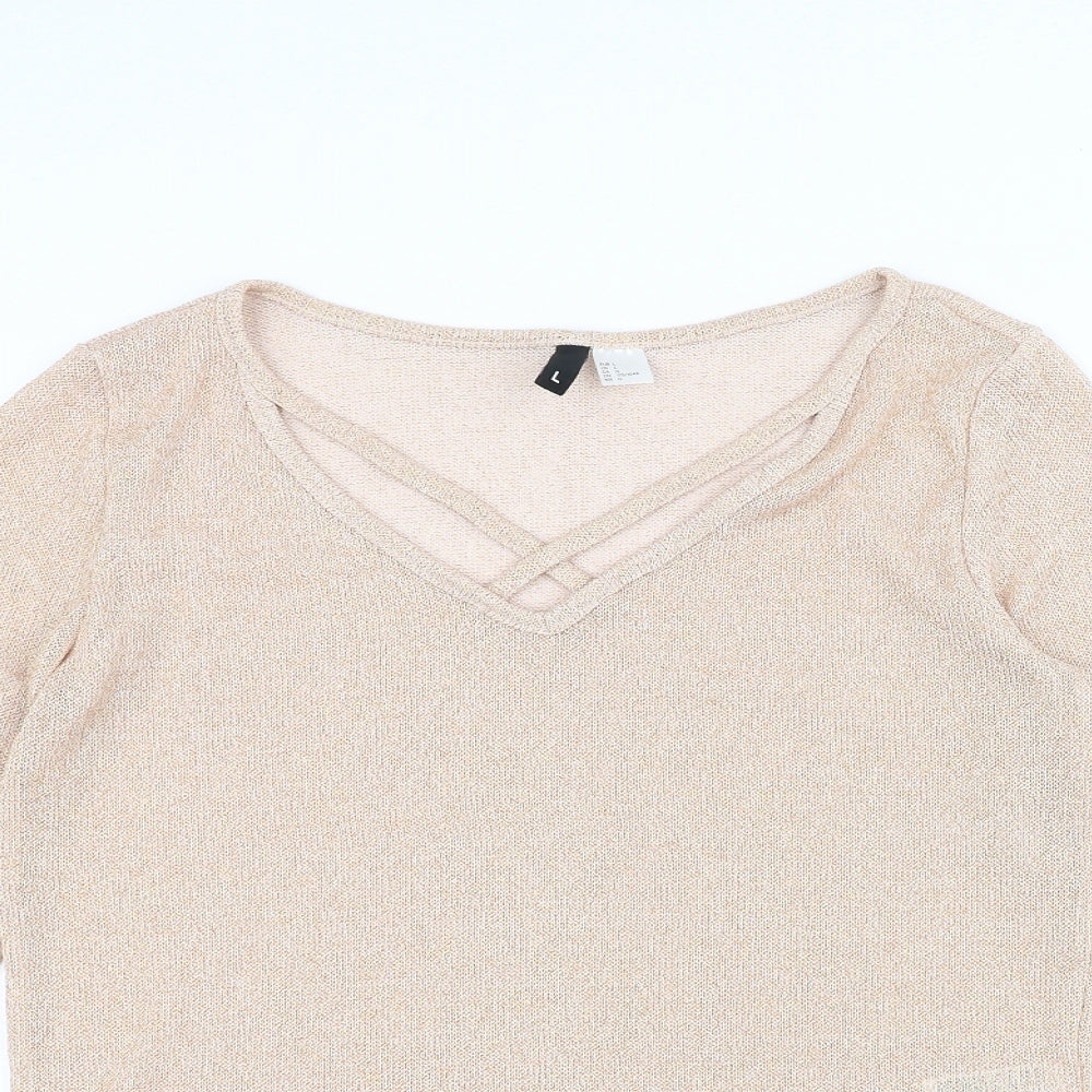 H&M Womens Beige   Pullover Jumper Size L