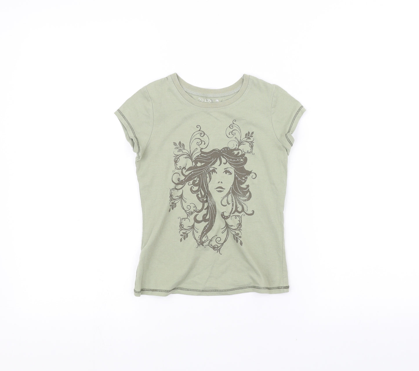 George Girls Green   Basic T-Shirt Size 5-6 Years
