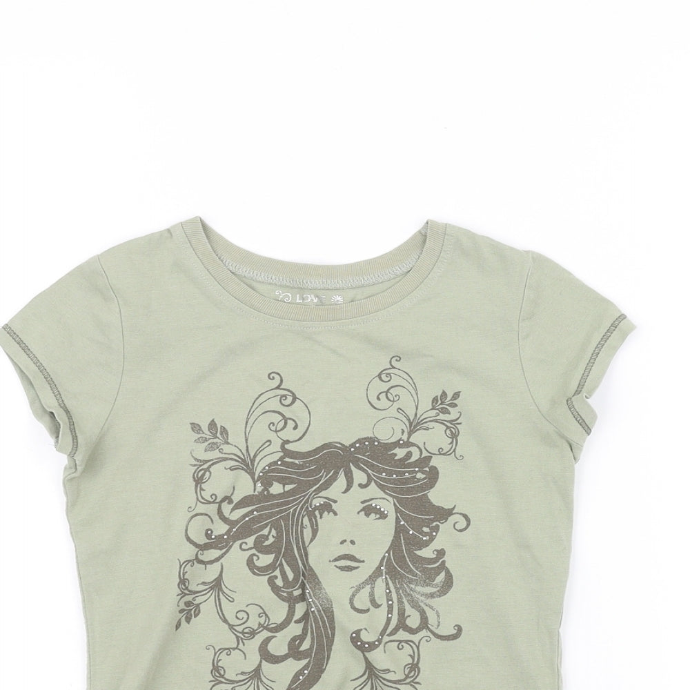 George Girls Green   Basic T-Shirt Size 5-6 Years
