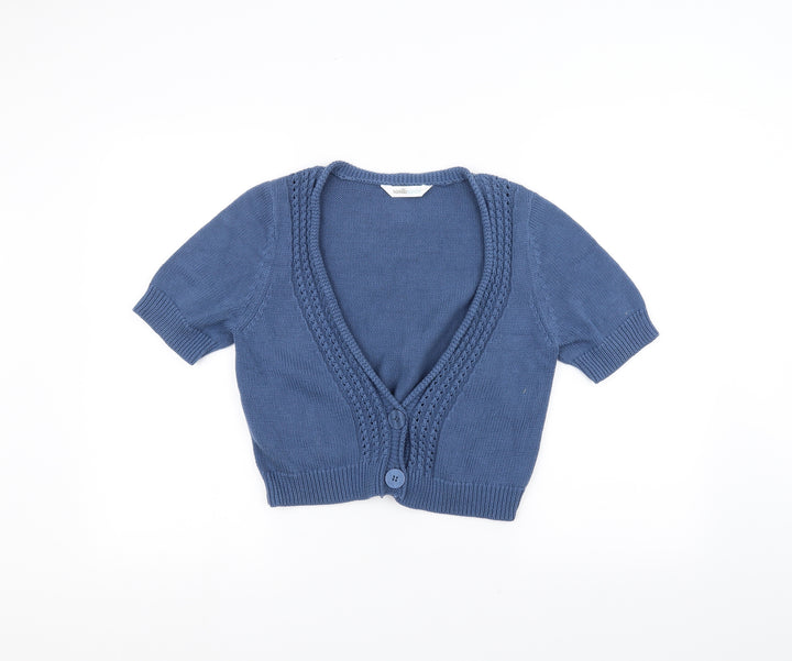 BHS Womens Blue  Knit Jacket Coat Size 12