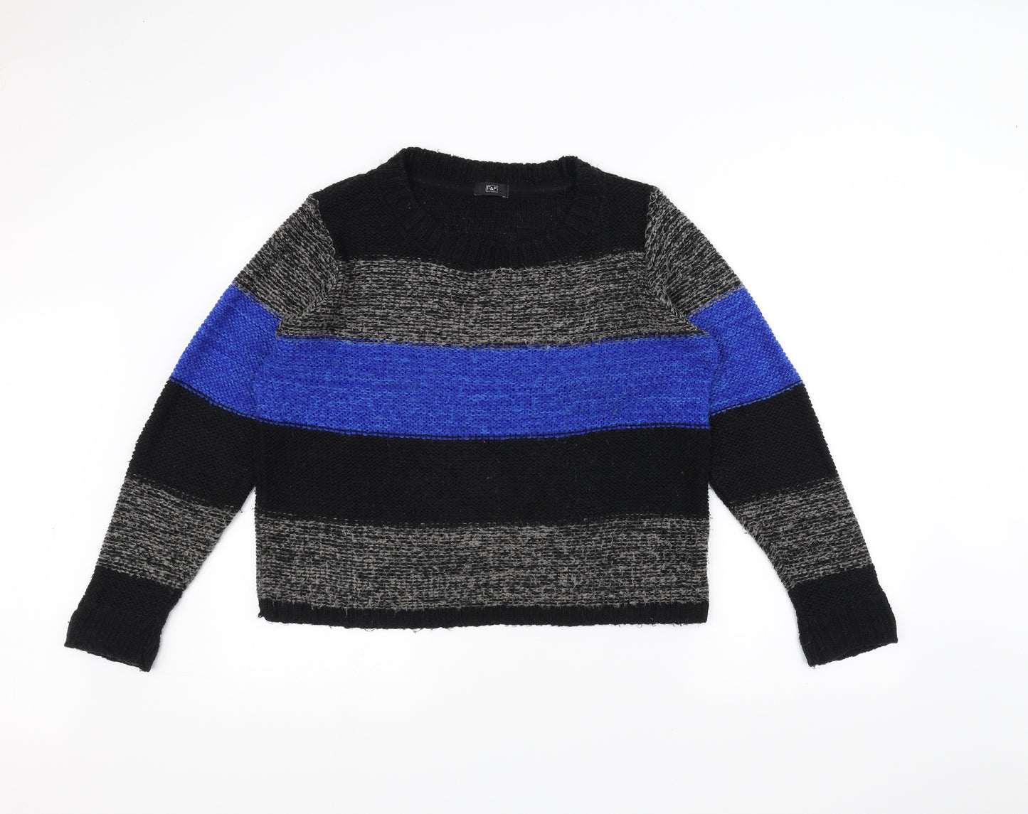 F&F Womens Blue  Knit Pullover Jumper Size 14