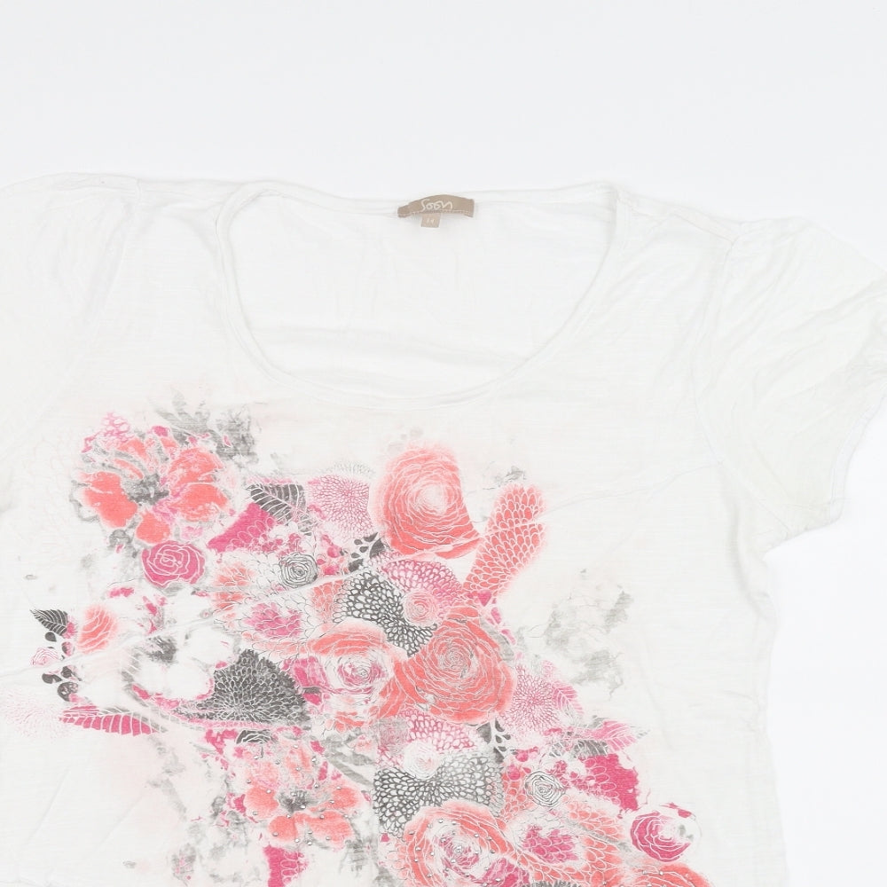Soon Womens White   Basic T-Shirt Size 14