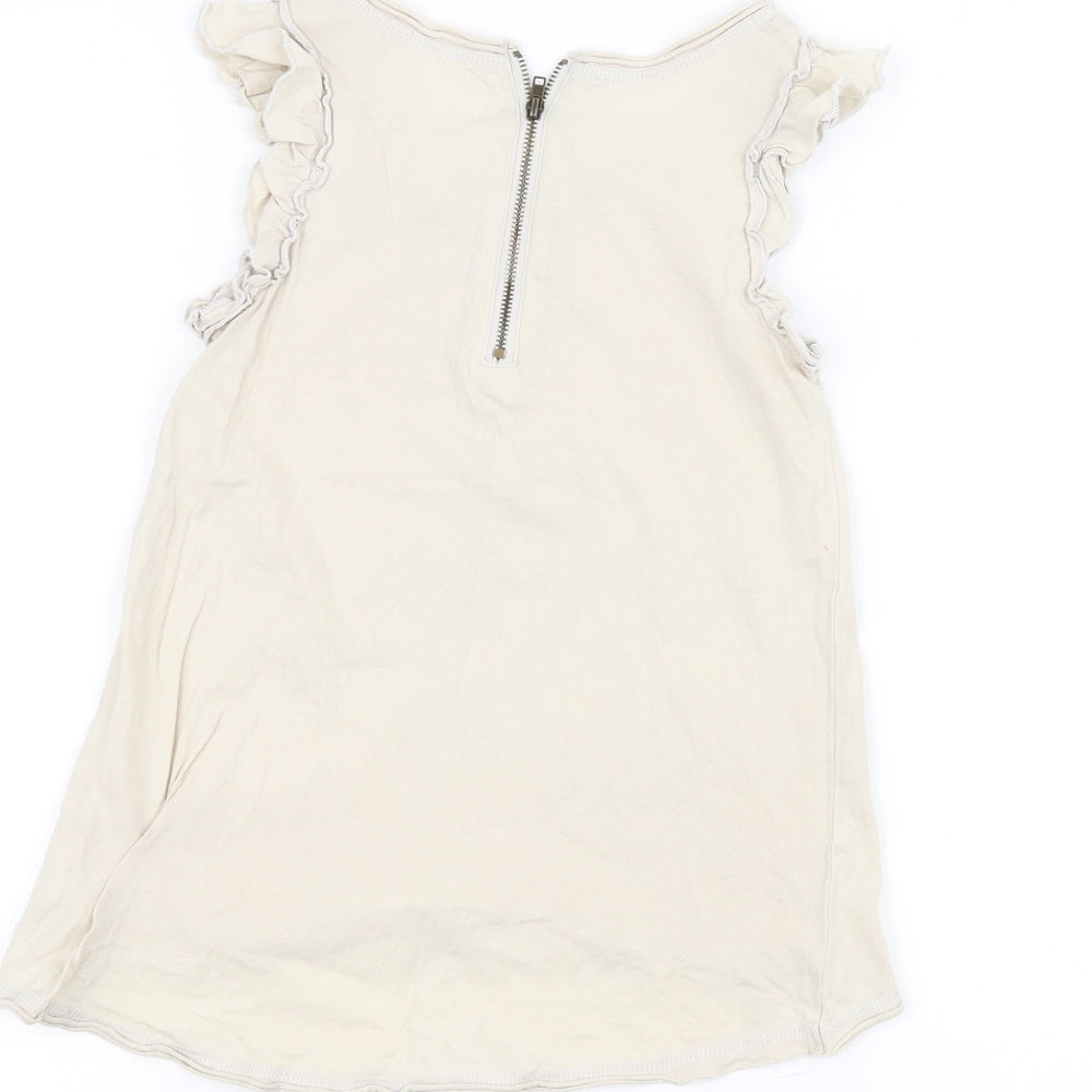 NEXT Girls Brown Floral  Basic T-Shirt Size 7 Years