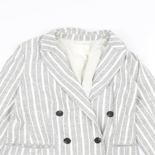 H&M Womens Grey Striped  Jacket  Size 8