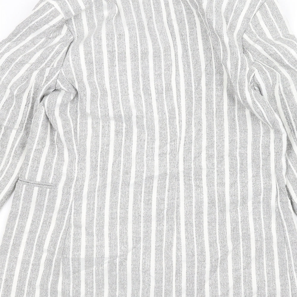 H&M Womens Grey Striped  Jacket  Size 8