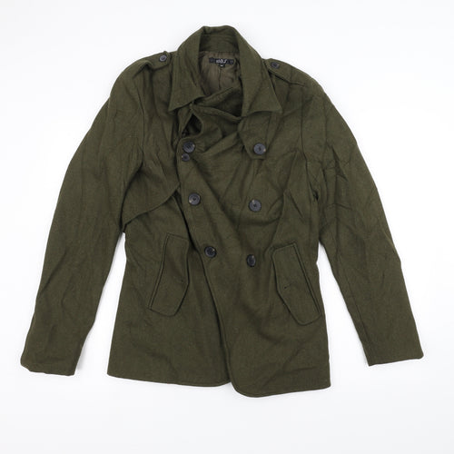 DAS Womens Green   Pea Coat Coat Size M