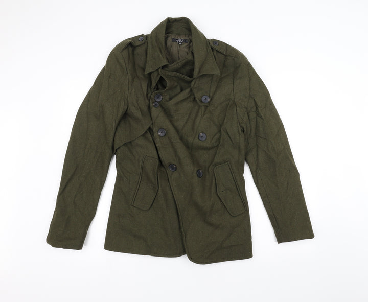 DAS Womens Green   Pea Coat Coat Size M