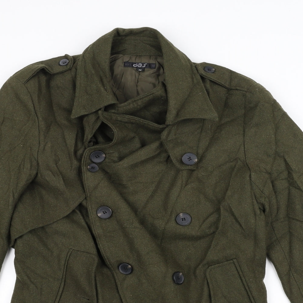 DAS Womens Green   Pea Coat Coat Size M