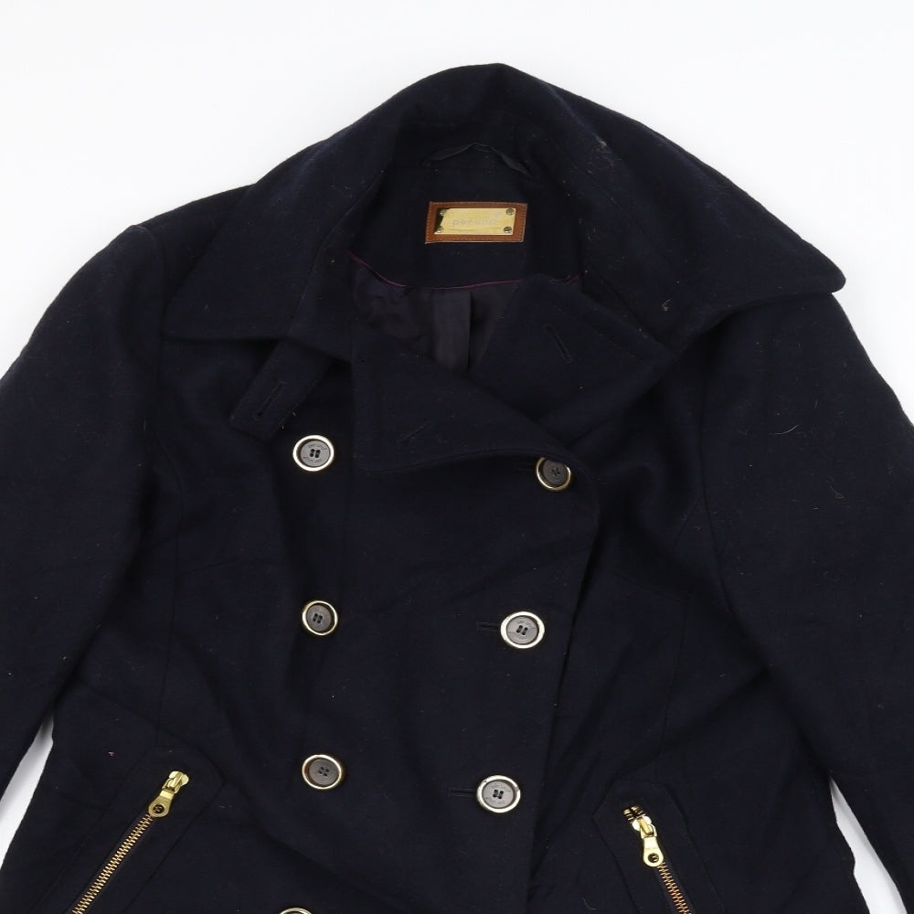 Marks and Spencer Womens Blue   Pea Coat Coat Size 12