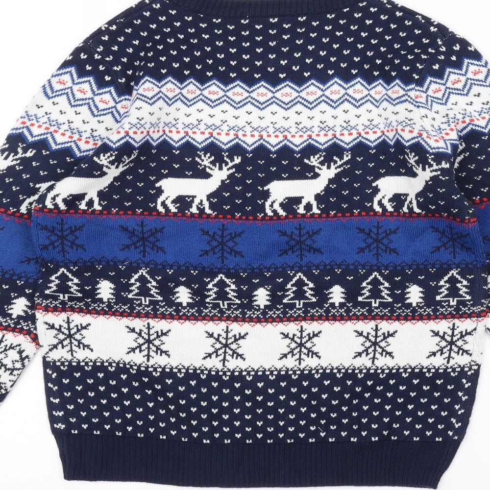 Lily & dan Boys Blue   Pullover Jumper Size 11-12 Years  - Christmas