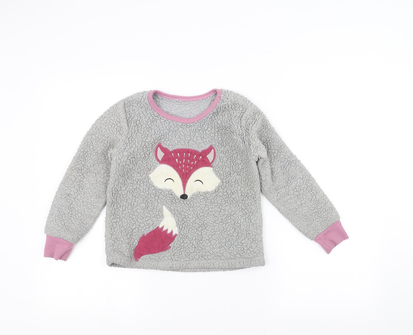 Lily & dan Girls Grey   Pullover Jumper Size 7-8 Years  - Fox