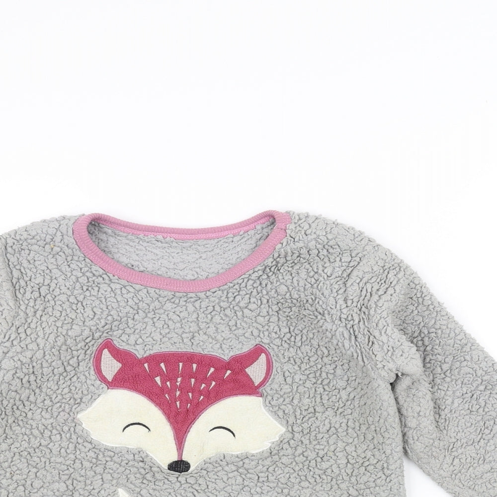 Lily & dan Girls Grey   Pullover Jumper Size 7-8 Years  - Fox