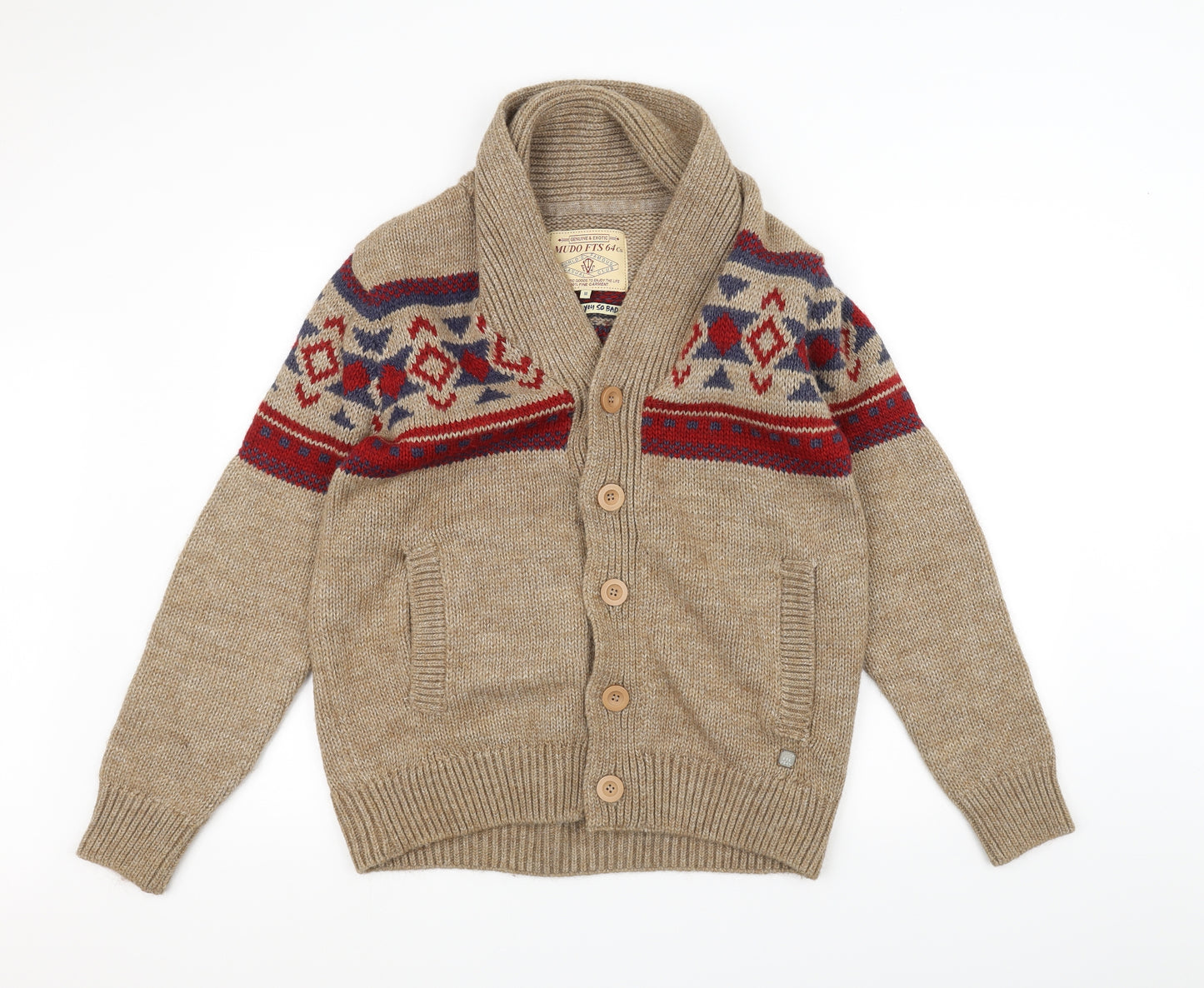 Preworn Mens Brown  Knit Jacket Coatigan Size M