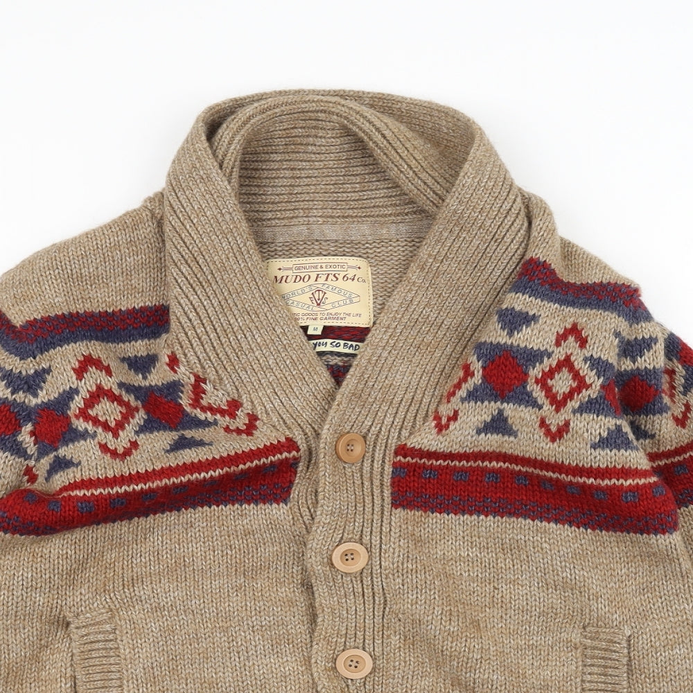 Preworn Mens Brown  Knit Jacket Coatigan Size M
