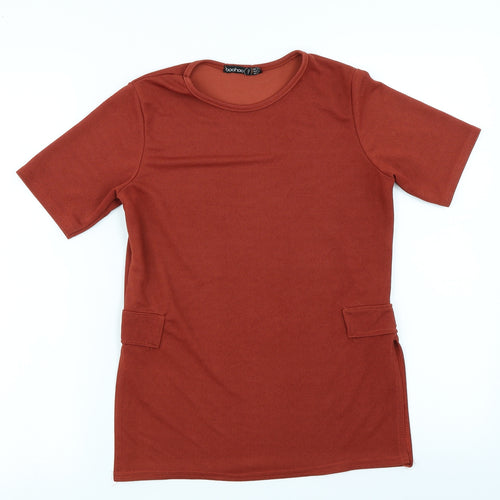 Boohoo Womens Orange   Basic T-Shirt Size 10