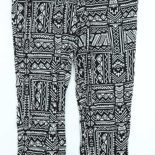 Divided Womens Black Geometric  Jogger Trousers Size 12 L28 in