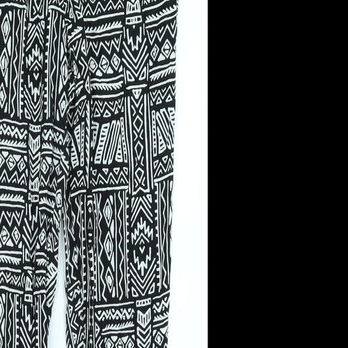 Divided Womens Black Geometric  Jogger Trousers Size 12 L28 in
