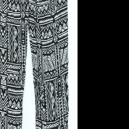 Divided Womens Black Geometric  Jogger Trousers Size 12 L28 in