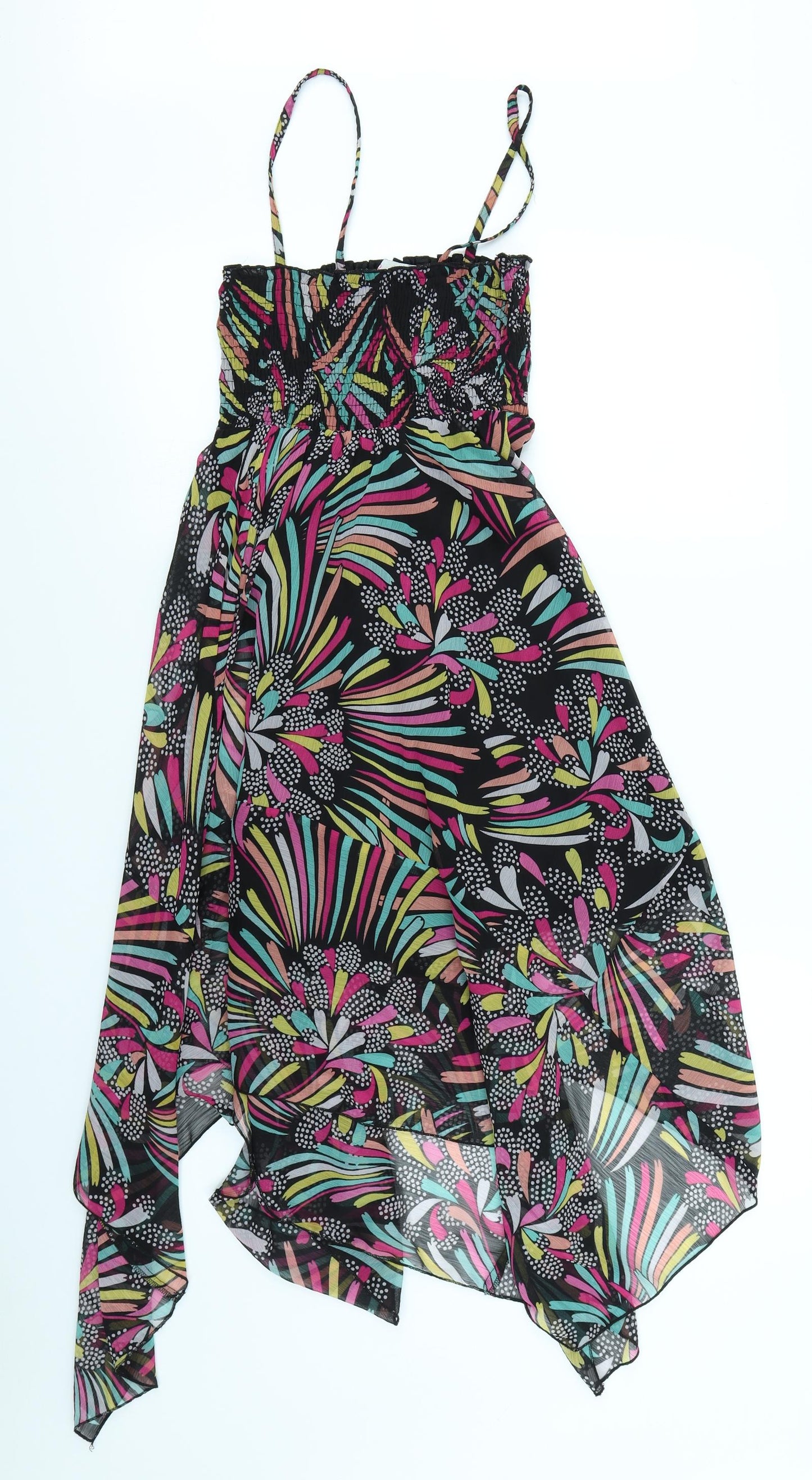 Be Beau Womens Black Floral  Trapeze & Swing  Size 8