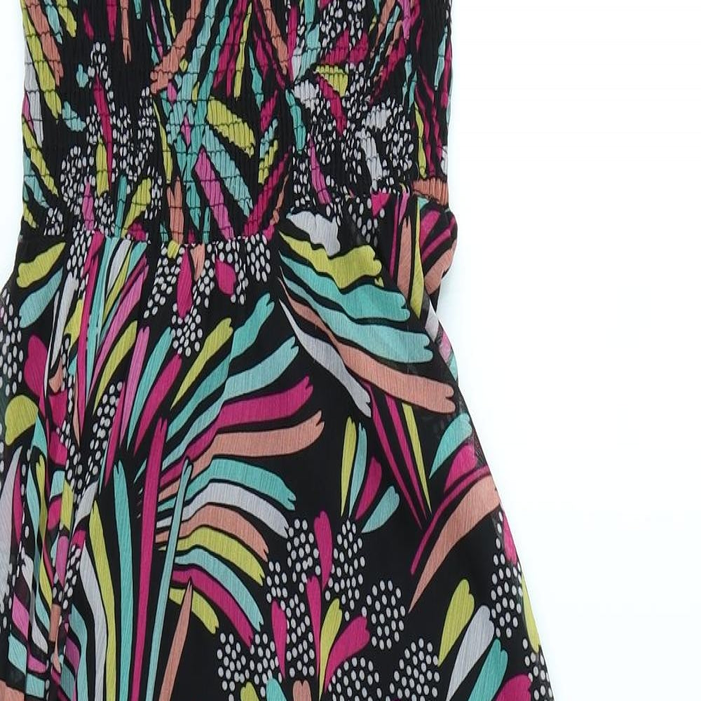 Be Beau Womens Black Floral  Trapeze & Swing  Size 8