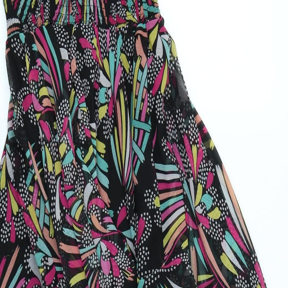 Be Beau Womens Black Floral  Trapeze & Swing  Size 8