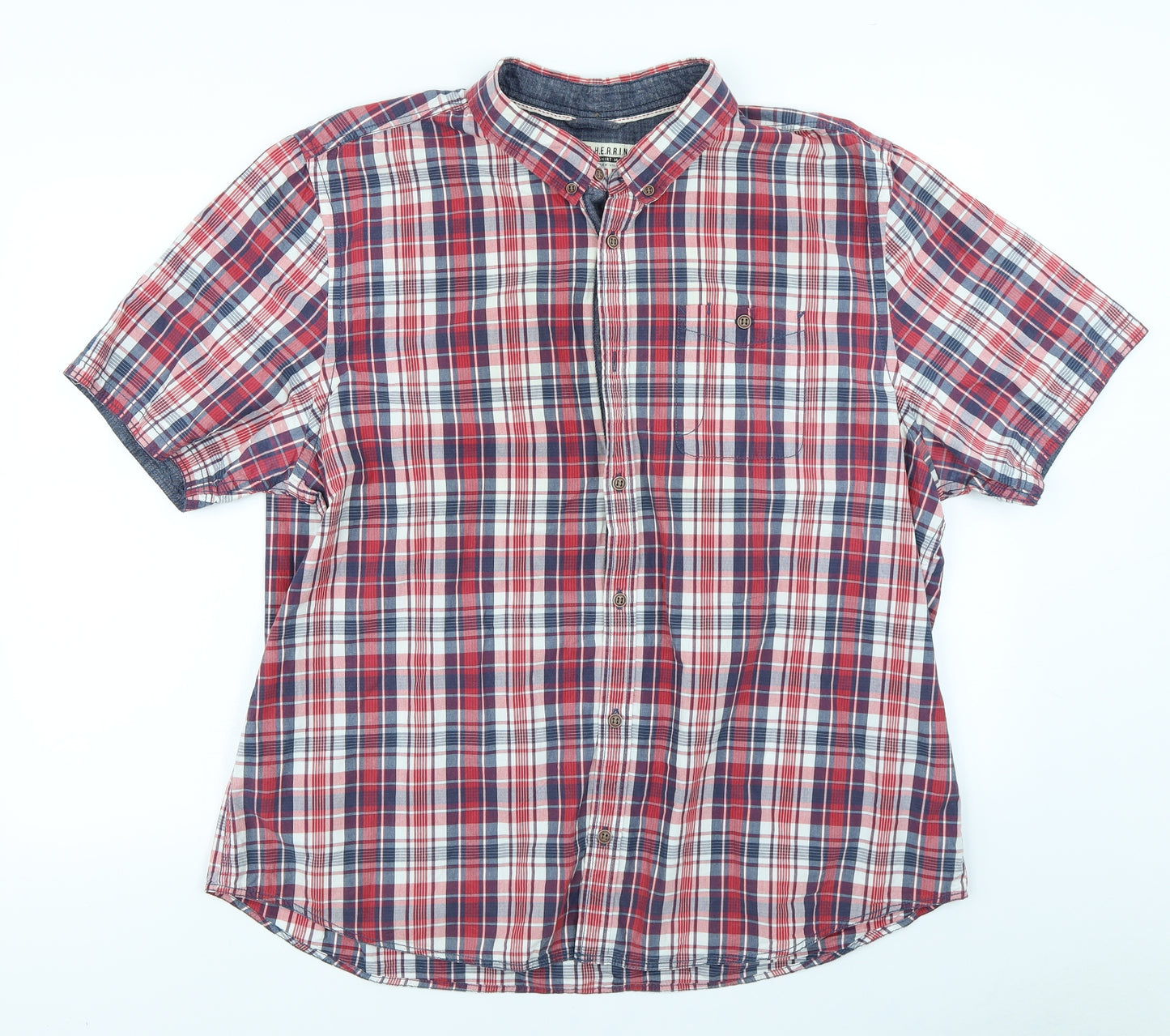 Red Herring Mens Red Plaid   Button-Up Size 2XL