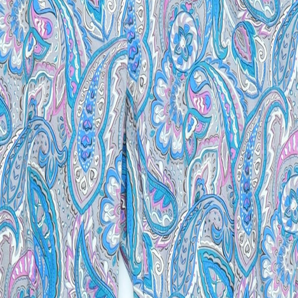Papaya Womens Blue Paisley  Trousers  Size 10 L24 in
