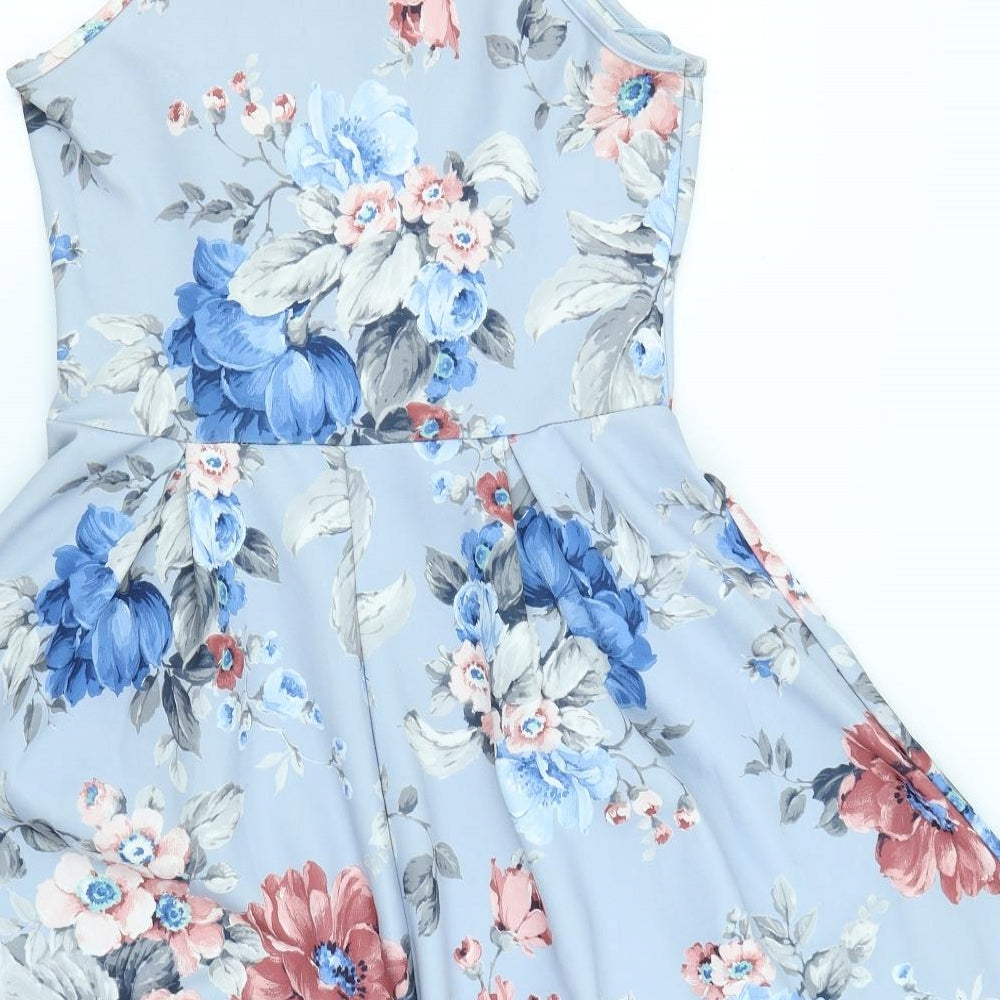 Select Womens Blue Floral  Fit & Flare  Size 12