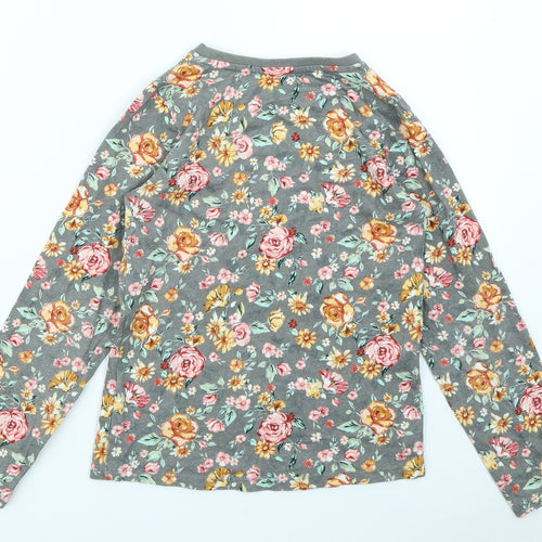 Nutmeg Girls Grey Floral  Basic T-Shirt Size 8-9 Years