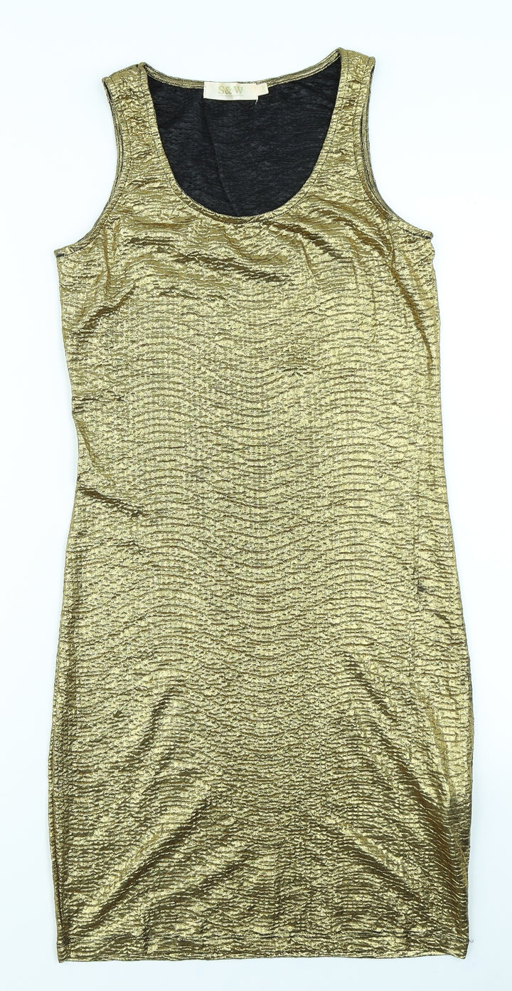 S&W Womens Gold Bodycon Size S