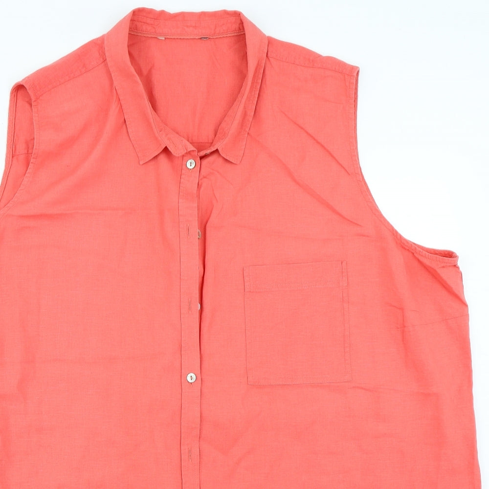 George Womens Orange   Basic Button-Up Size 24