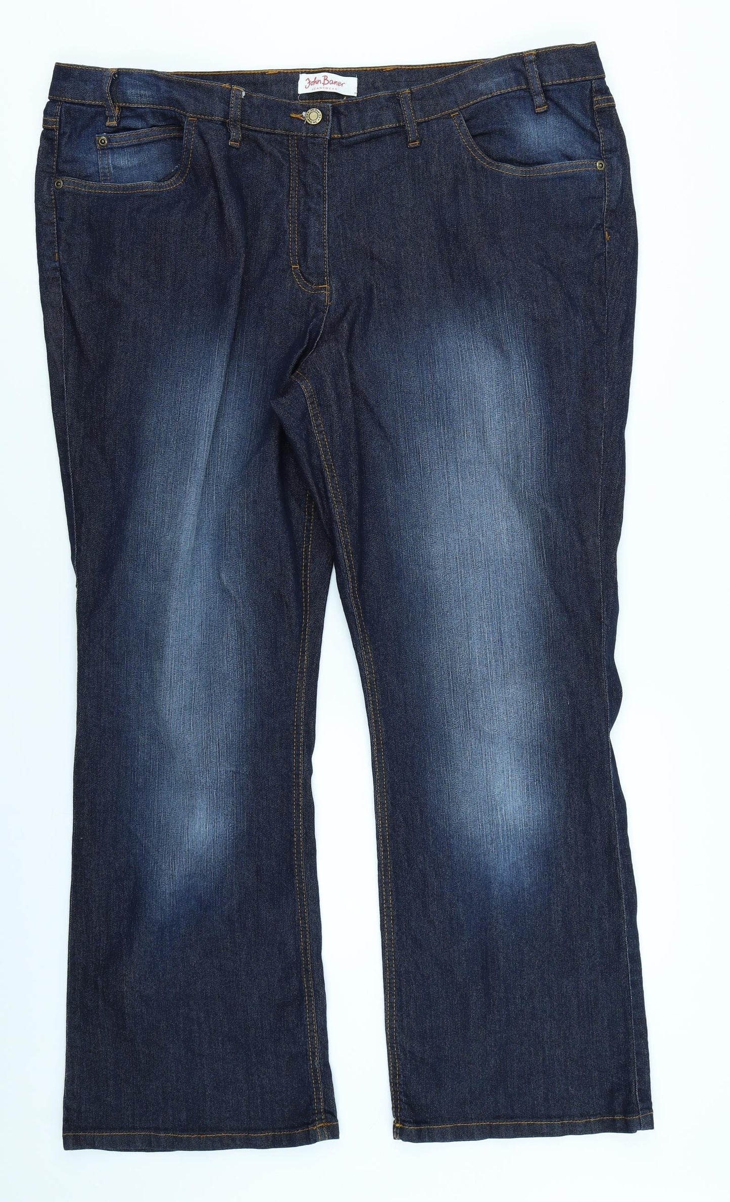 John Baner Womens Blue  Denim Straight Jeans Size 26 L30 in