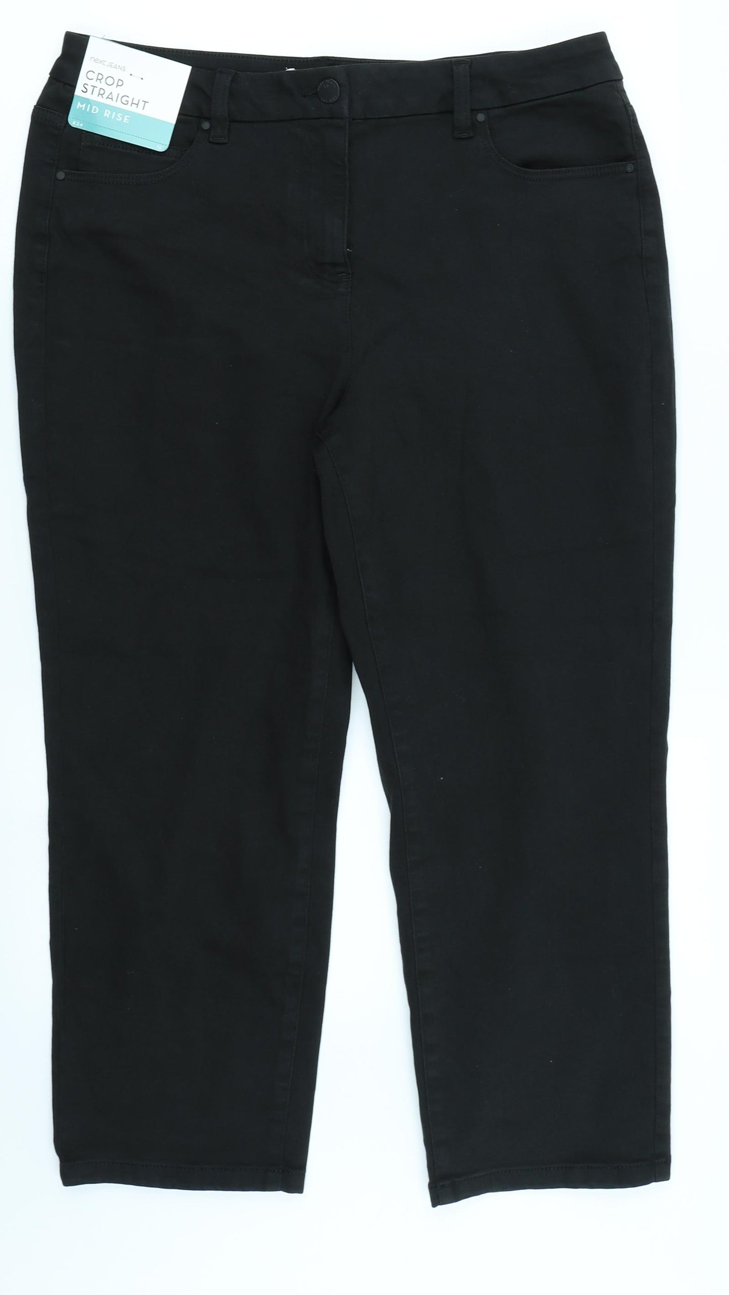 NEXT Womens Black  Denim Cropped Jeans Size 16 L24 in