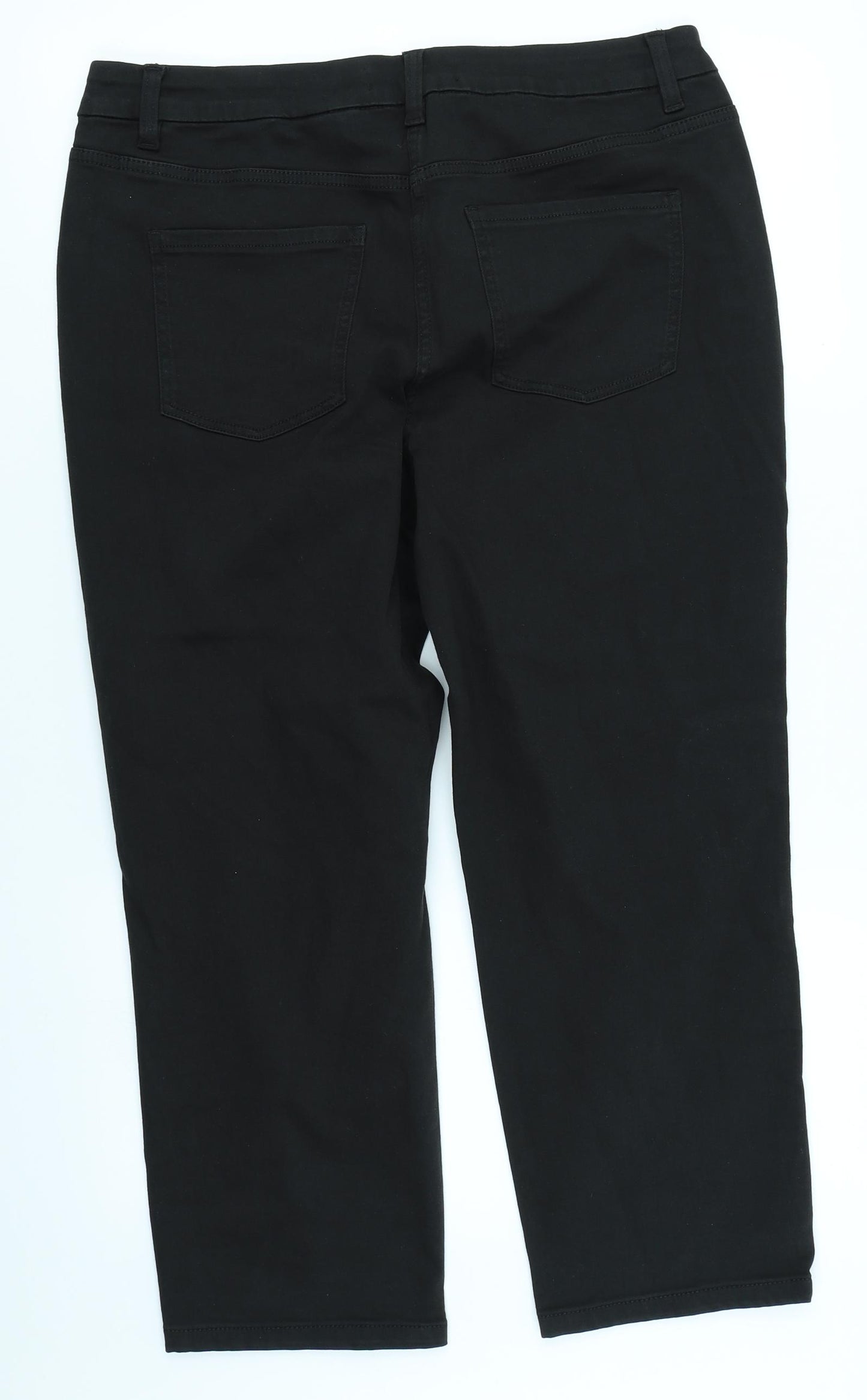NEXT Womens Black  Denim Cropped Jeans Size 16 L24 in