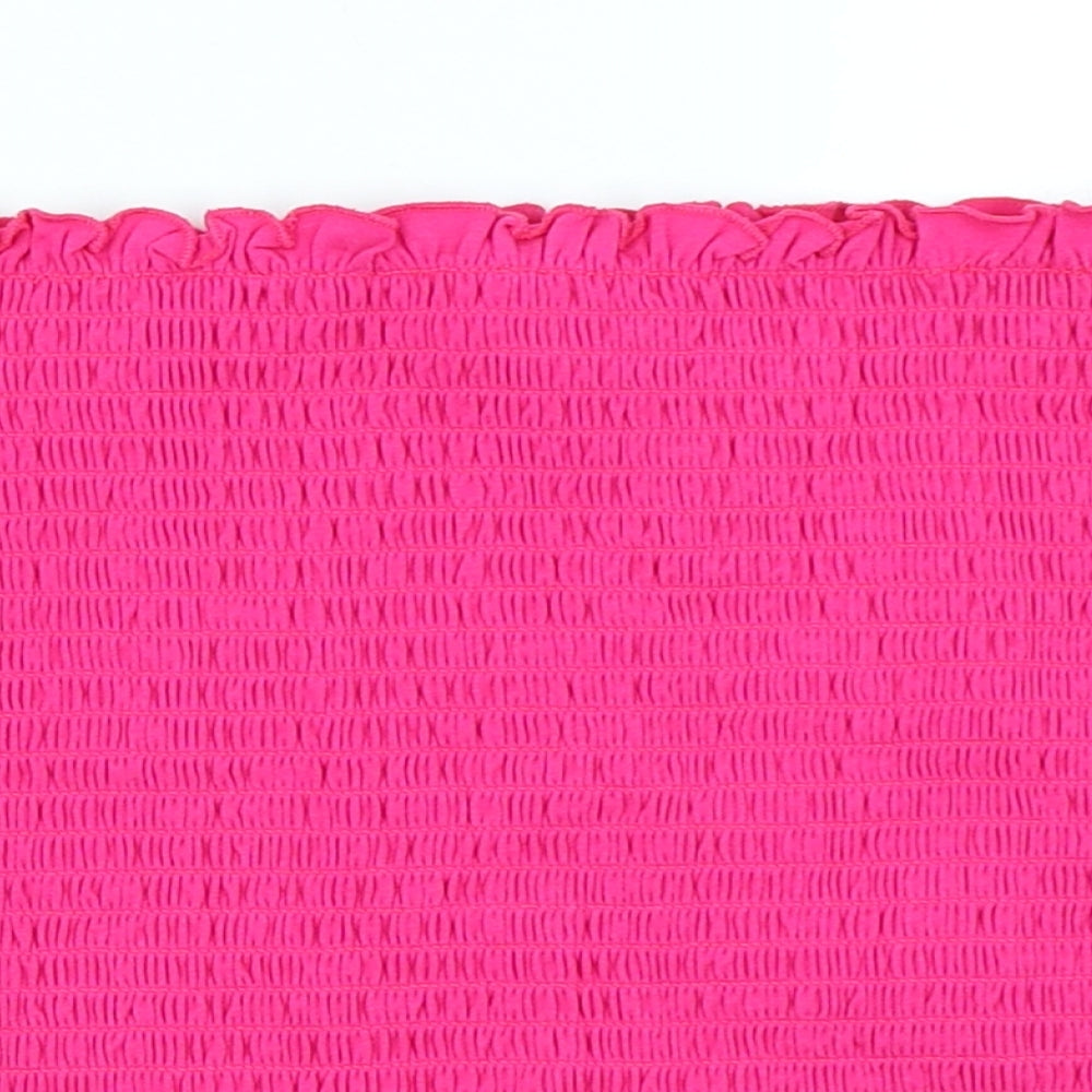 H&M Womens Pink   Cropped T-Shirt Size L  - bandeau