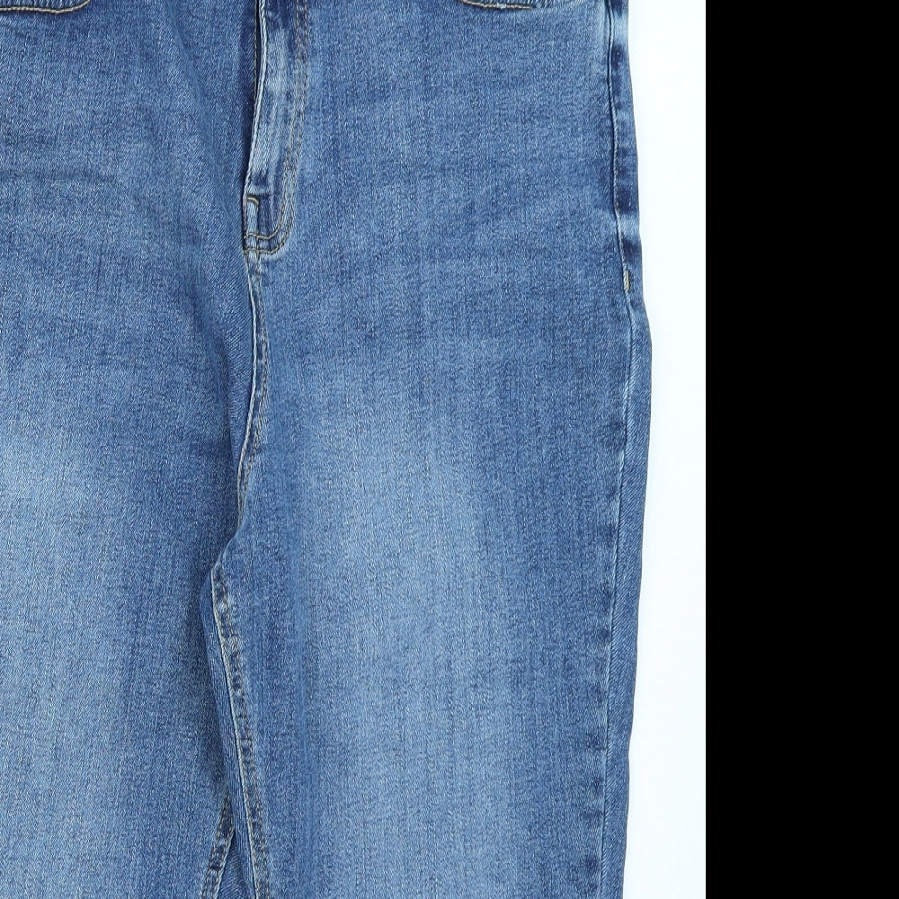 F&F Womens Blue  Denim Cut-Off Shorts Size 16