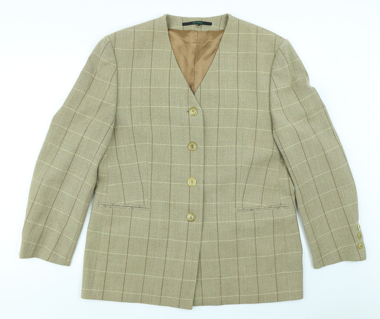Westbury Womens Brown Check  Jacket Blazer Size 14