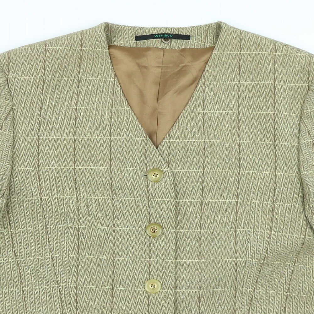 Westbury Womens Brown Check  Jacket Blazer Size 14