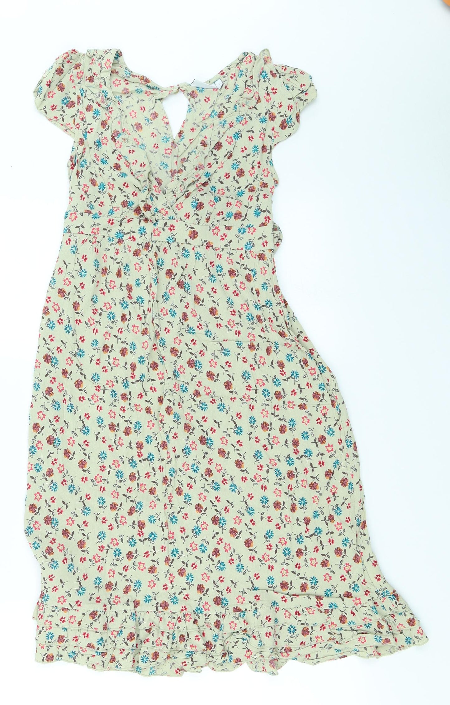 NEXT Womens Beige Floral  Fit & Flare  Size 10