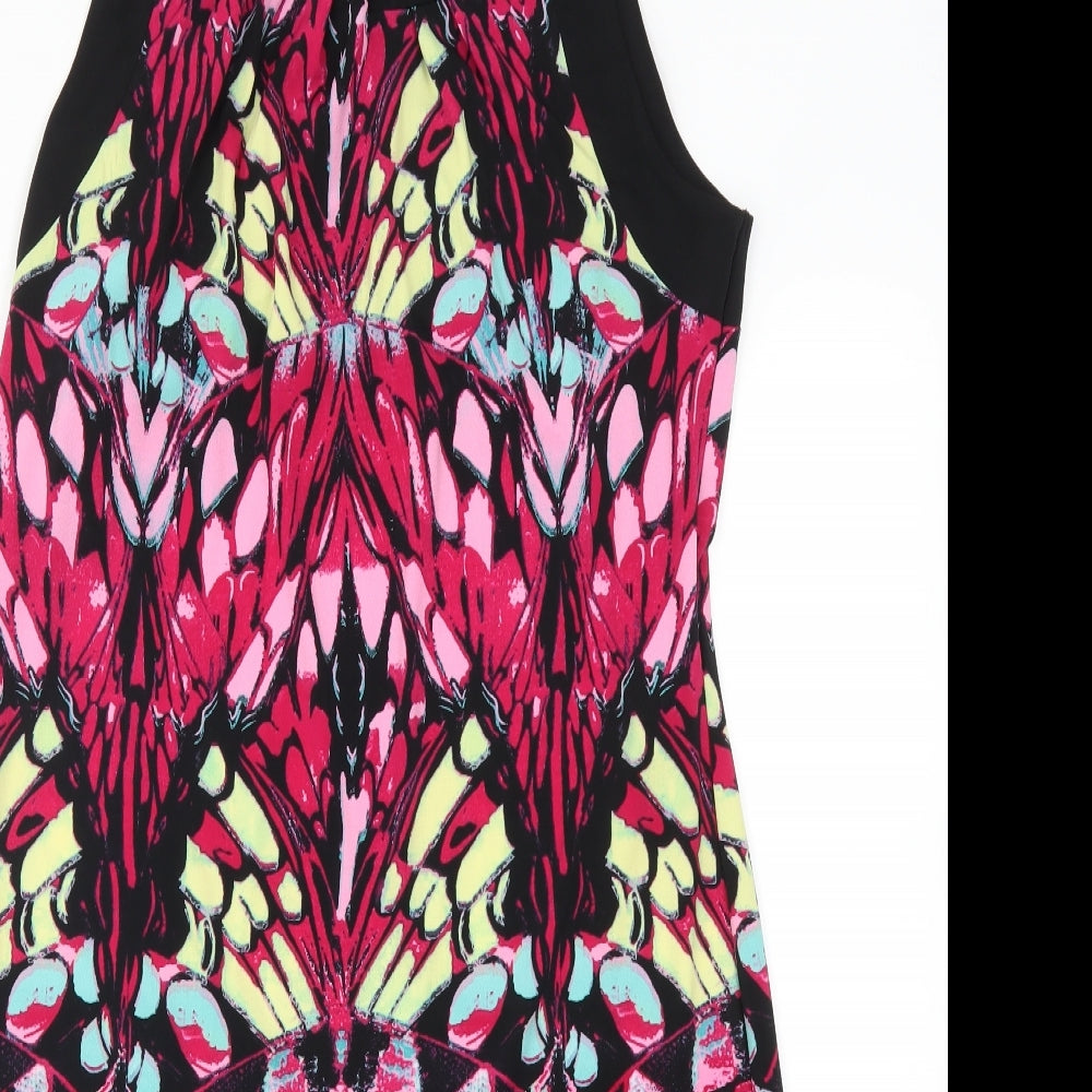 Punt Roma Womens Pink Geometric  Tank Dress  Size M