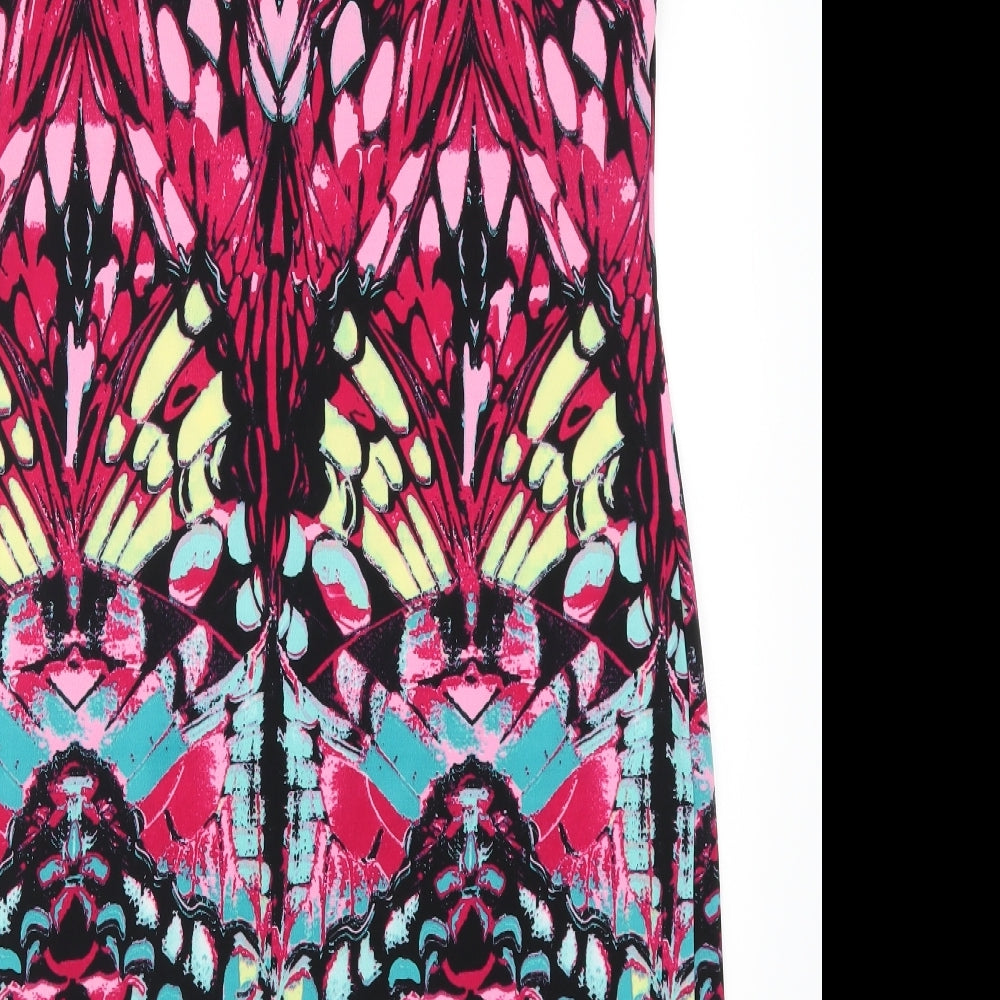 Punt Roma Womens Pink Geometric  Tank Dress  Size M
