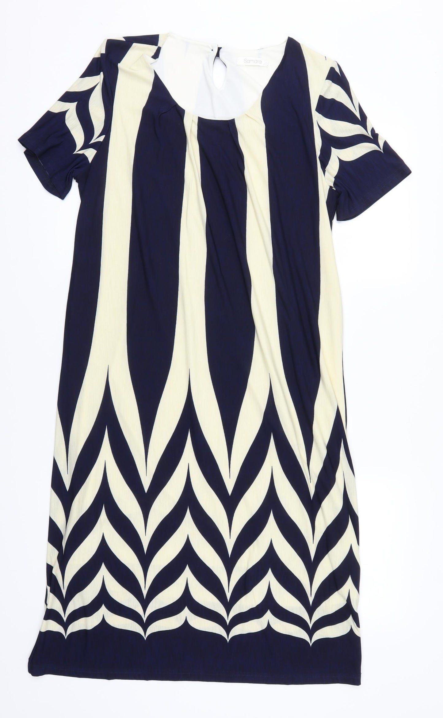 Samara Womens Blue Geometric  Pencil Dress  Size 16