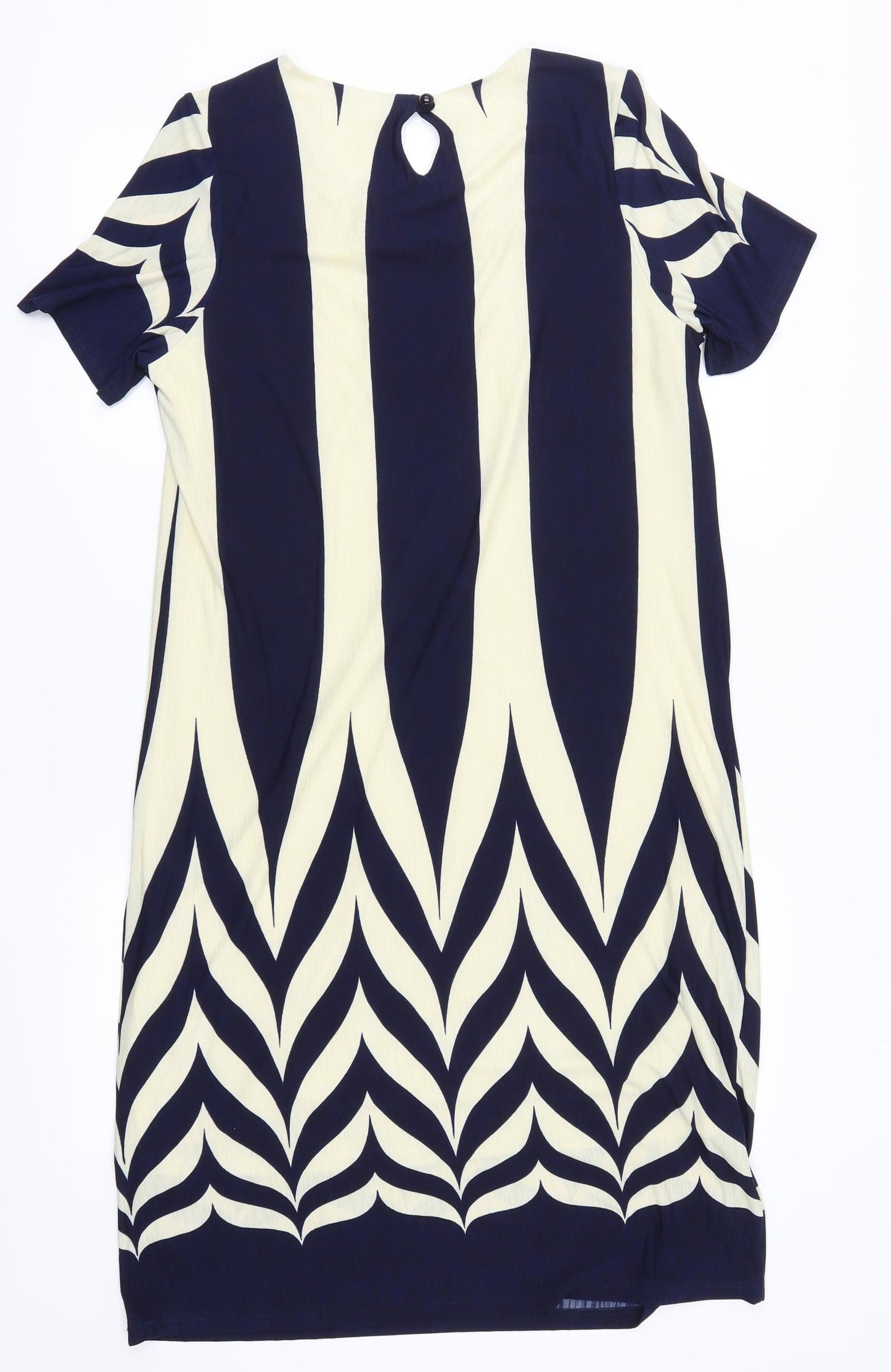 Samara Womens Blue Geometric  Pencil Dress  Size 16